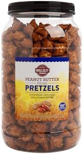 Wellsley Farms Peanut Butter Filled Pretzels, Crunchy Nuggets with Real, Salty Snacks for Adults & Kids, Perfect for Parties, Movies & On-the-Go, Kosher, 50 oz Resealable Jar