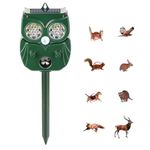 ORTIZA® Solar Ultrasonic Animal Repeller Outdoor Motion Sensor Bird Repellent Light Sound Farm Yard Pest Deterrent Weatherproof Rechargeable