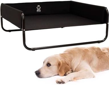 iNap Premium Elevated Dog Bed with Sides, Raised Pet Bed Cooling Camping Cot, Orthopaedic Steel Frame Design - Medium