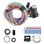 Zkaybb Universal 21 Circuit Wiring Harness Kit, Universal Extra Long Wires,Compatible with GM Chevy Mopar Hotrods Ratrods Chrysler,Street Rod Complete Wiring Harness 18 Fuses(21 Wiring Harness)