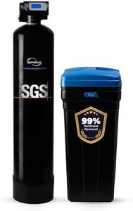 iSpring WCSTB45KG Whole House Water Softener System, 45,000 Grains High Capacity Water Softener Removes Hard Water and Scale, Automatic Backwash and Regeneration, for Whole House & Commercial Use