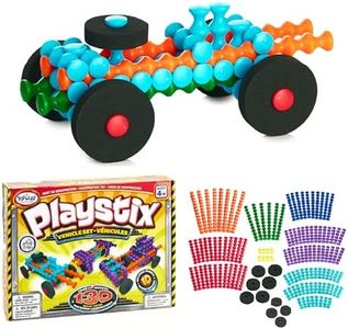 POPULAR PLAYTHINGS Playstix Vehicles Set Construction Toy Building Blocks 130 Piece Kit