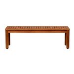 Amazonia Aster Backless Patio Bench | Eucalyptus Wood | Ideal for Outdoors and Indoors, 53", Brown