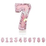 Number 7 Candle,Pink Butterfly Birthday Candles 7 for Girl,Cake Topper Number Candles Birthday Decoration for Girls Birthday Party