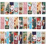 Belle Vous 30 Pack Magnetic Christmas Bookmarks - Assorted Xmas Page Markers - Magnetic Markings/Clips with Christmas Patterns for Teachers & Students Home/School Reading - Suitable for All Ages
