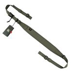 KRYDEX GEAR 2 Point Tactical Gun Sling Padded Combat Shooting Sling for Rifle, Airsoft, Shotgun (Ranger Green)