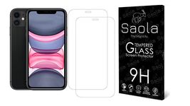 Saola 9H Clear Tempered Glass For Apple Iphone 11 (Pack Of 2) with Free Installation Kit. Full screen Coverage - 6.1 inch