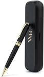 Wordsworth and Black Ballpoint Pen Set - Stunning Luxury Pen Bamboo Blackwood Gold Finish, Refillable, Best Ball Pen for Men & Women, Black Ink Refill, Elegant, Point Pen