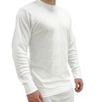 Mens Thermal Work Base Layer Long Sleeve T Shirt Size S to 5 XL - WORK & LEISURE WARM THERMAL T SHIRTS White