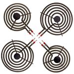 DERNORD Electric Range Burner Unit Set Replacement MP22YA for Ken-More Whirlpool May-tag Hardwick Norge Range Stove - 2pcs MP15YA 6"and 2 pcs MP21YA 8"