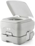 Trail Portable Camping Toilet, Compact Flushable Travel Loo, Large 10L Detachable Waste Tank, Hygienic Double Seal Blade Valve to Prevent Smells, Outdoor Fishing Festival Caravan Porta Potty