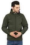 TTFPL FASHION STORE Men's Hooded Fleece Jacket, Zip-Up Front, Lightweight, Water Resistant (LARGE, GREEN)