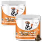 NutriPaw Pre & Probiotic Treats For Dogs - Gut & Digestive Health, Sensitive Tums, Anal Glands & Bum Scooting, Loose Stools, Waxy, Smelly & Itchy Ears, Digestive Enzymes - Twin Value Pack