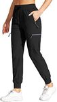 VILIGO Hikng Pants Women Travel Athletic Workout Sports Lightweight Hiking Pants Black L