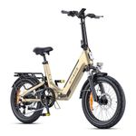 ENGWE L20 3.0 Boost 250W Electric Bike 8A Fast Charging, 20''×3.0" Folding Electric Bicycle 48V/13.5Ah Battery Max Range 135KM for Urban Commuters, Full Suspension (Gold)