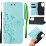 Mavis's Diary Moto G 5G (2024) Wallet Case for Women, Luxury Floral Embossed Leather Folio Cover with Stylus Card Holder Folding Flip Phone Case Compatible with Motorola Moto G 5G 2024 (Mint Green)