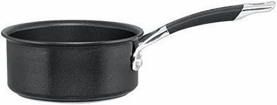 Circulon Momentum Milk Pan 14cm, 0.9L - Induction Milk Pan Non Stick with Oven Safe Soft Grip Handles, Dishwasher Safe, Metal Utensil Safe Durable Cookware, Black