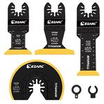 EZARC Titanium Oscillating Saw Blades Kit 4PCS, Plunge Cutting Multitool Blades for Metal Wood Nails Screws, Flush Cut Universal Quick Release Multi Tool Blades Kits, Tool Blades Fit Multiple Models