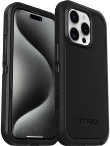 OtterBox Defender XT Case for iPhone 15 Pro with MagSafe, Shockproof, Drop Proof, Ultra-Rugged, Protective Case, 5X Tested to Military Standard, Black