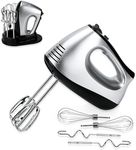 Hand Mixer Electric, Lychee 5 Speed 300W Ultra Power Handheld Mixer with Touch Button, Turbo, Storage Case, 6 Stainless Steel Accessories, Kitchen Aid Mixer for Cake Cookie Egg Cream Dough (Silver)