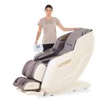 CULT Nirvana Advanced 4D Massage Chair with Leg Massage System | Extended SL Track | 22 Auto Modes | 10 Massage Techniques | Waist Heating | Zero Gravity | AI Voice Control | Beige & White