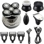 Electric Razor for Men, 4D 5 in 1 Rechargeable Bald Head Electric Shaver Wet & Dry Use Waterproof Multipurpose Shaver