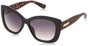 TAHARI Women's Th558 Bold 100% Uv Protective Cat Eye Sunglasses. Elegant Gifts for Her, 58 Mm, Black & Tortoise, 57 mm