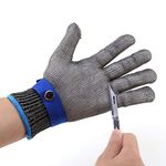 Cut Proof Stab Resistant, ButchersSaw Chainmail Glove Stainless Steel Wire Metal Mesh Butcher Cotton Glove