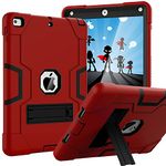 OKP Case for iPad 6th Generation/ipad 5th Generation/iPad 9.7 Inch (2018/2017 Model), Hybrid Shockproof Rugged Protective Cover for ipad 9.7 with Built-in Kickstand (Red+Black)