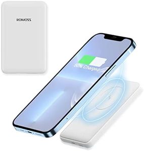 ROMOSS Magnetic Wireless Power Bank 10000mAh, Wireless 15W & Wired PD 20W Portable Charger, USB C Two-Way Fast Charging External Battery for iPhone 14/13/12 and Early Models