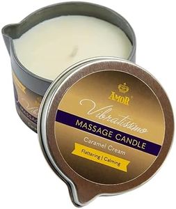VIBRATISSIMO Candela da massaggio Caramel Cream 50ml I Candela al profumo di prugna I Candela relax I Realizzata con materie prime naturali e con olio di cocco I Adatta per pelli sensibili