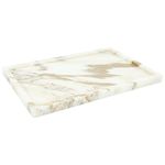 100% Natural Marble Serving Tray Luxury Marble Storage Tray for Home Decor Stone Tray for Bathroom/Kitchen/Vanity/Dresser,Plate Holder for Tissues, Candles, Towel