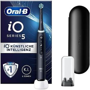 Oral-B iO Series 5 Elektrische Zahnbürste/Electric Toothbrush, Magnet-Technologie, 5 Putzmodi für Zahnpflege, LED-Anzeige & Reiseetui, Designed by Braun, matt black