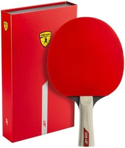 Killerspin JET 600 Table Tennis Paddle, Ping Pong Paddle for Intermediate or Advanced Players, Table Tennis Racket with Wood Blade, Nitrx Rubber Grips Ping Pong Balls, Memory Box for Storage – Red & Black