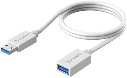 SABRENT 22AWG USB 3.0 Extension Cable - A-Male to A-Female [White] 3 Feet (CB-303W)