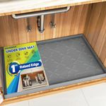 SIKADEER Waterproof Under Sink Mat 34" x 19", Double Thickness Food-Grade Silicone Tray, Reinforced Protector for Bathroom and Kitchen Cabinets, Easy to Clean, Flexible Shelf Liner Drip Tray