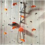 Spirella Goldfish Orange Plastic Shower Curtain 100% PVC Transparent Orange 180 cm x 200 cm