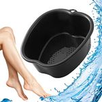 Foot Soaking Bath Basin Foot Bath, Extra Large Foot Soaking Tub, Foot Massager Pedicure Foot Spa at Home for Feet Stress Relief, Soothe and Comfort Feet (Black)