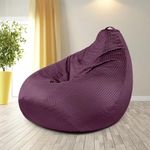 PlumpyBean Bag Cover Without Beans | Jumbo 5XL Sofa Bean Bag for Youngs | Breathable Bubble Fabric Bean Bag Chair for Superior Grip & No Sweating | Capacity Upto 6.5 Ft Height, 180 Kg Weight | Purple