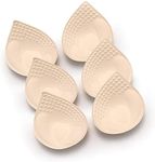 Bra Pad Inserts 3 Pairs, Bra Pads Sewn Padded for Sports Bra A/B/C/D Cup Beige or Black, Green or Grey or Pink Optional, Beige, Beige - S