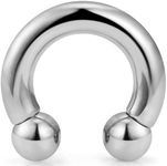 Yaalozei 10G 8G 6G 4G 2G 0G 00G Large Septum Rings 316L Surgical Steel Internally Threaded Barbell Horseshoe Wide Septum Nose Gauges Earring Pa Ring Piercing Jewelry 12mm-19mm, Stainless Steel,