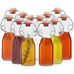 Kurtzy Small Glass Bottles with Lids (12 Pack) - 100ml/3.5oz Empty Glass Water Bottles - Airtight Glass Bottles with Clip Top Lids for Brewing, Beverages, Beer, Oil, Vinegar, Kombucha & Water