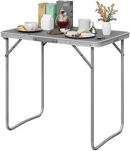 eSituro Mesa Plegable Mesa de Picnic Multifuncional, Mesa Jardin Exterior Portatil con Asa, Mesa Auxiliar Plegable para Acampar, Terraza y Playa, 80x50x70 cm Gris SCPT0033