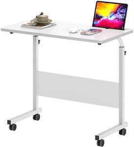 sogesfurniture - Mesa Auxiliar con Ruedas (80 x 40 cm), Color Blanco