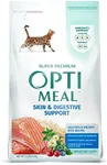 Optimeal Skin & Sensitive Stomach Cat Food - Proudly Ukrainian - Healthy Cat Food Dry Recipe for Skin & Digestive Support, Tasty Dry Cat Food for Pets (3.3 lbs, Salmon & Brown Rice)