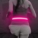 Illumifun LED Running Waist Belt - USB Rechargeable Reflective Glowing LED Waistband, High Visibility Safety Belt for for Running, Jogging, Biking, Camping, Walking (Pink)
