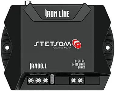 Stetsom IR 400.1 2 Ohms Compact Digital Mono Amplifier, Iron LINE, 400 Watts RMS 400x1, 2Ω Stable, Monoblock Digital Car Audio Amp TS, Full-Range Sound Quality, Crossover