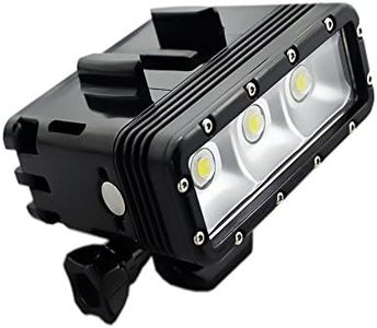 Suptig Underwater Lights Dive Light Dual Battery Waterproof LED Video LIght Compatible for Gopro Hero 8 Hero 7 Hero 6 Hero 5 Hero 4 And Other Action Cameras, Waterproof 147ft(45m)