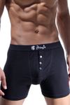 Pringle Mens Cotton Button Boxer Pack of 3 Black M