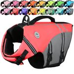 VIVAGLORY Sports Style Dog Life Jacket, Dog Buoyancy Jacket for Swimming & Boating, Ripstop & Buoyancy for Doggy, Life Vest with Handle, XL, Bright Pink